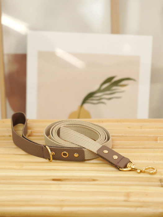 Running Mate Leather&Webbing Lead_Brown/Ivory