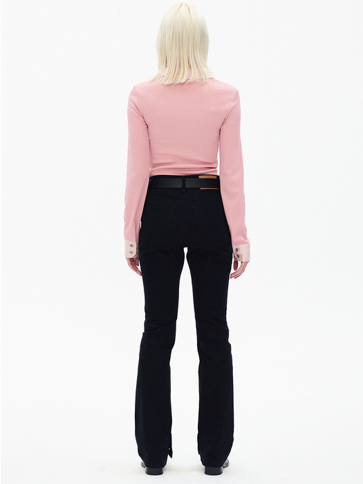 COLLARED FITTED BLOUSE, PINK