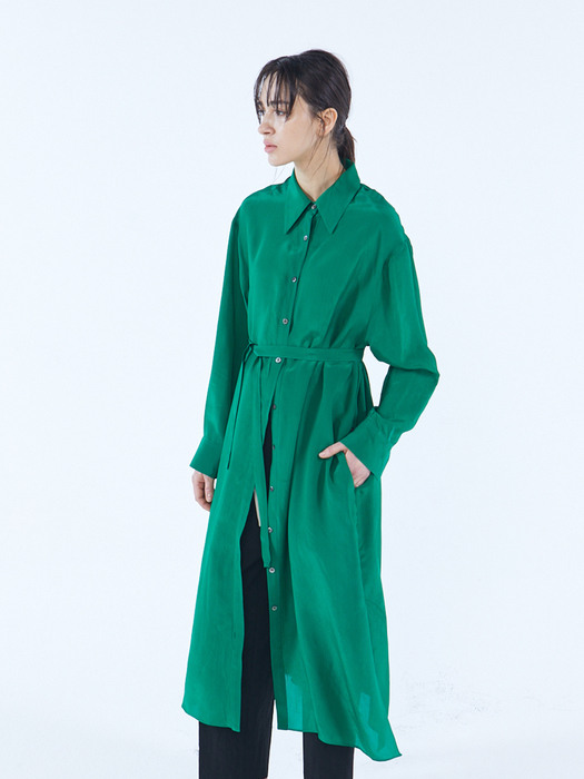 Viscose Split Dress in Green