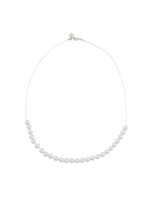 Half Pearl Necklace L (92.5% silver)
