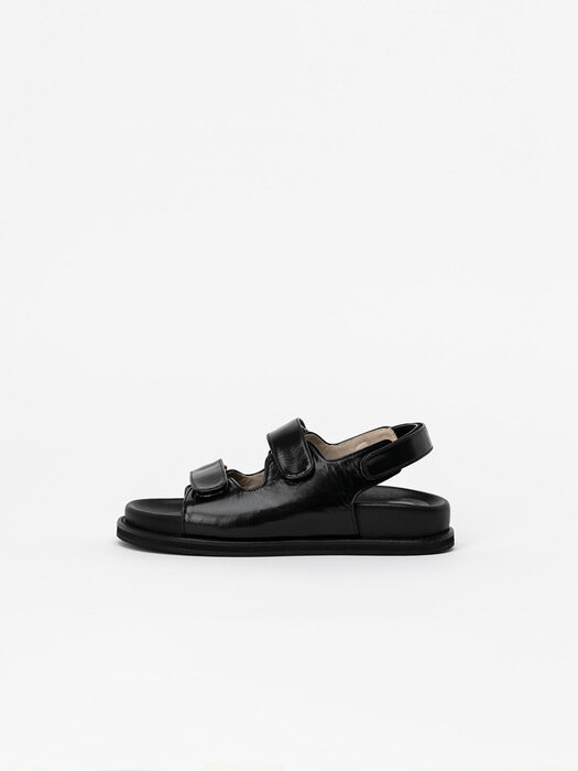 Batel Footbed Sandals in Wrinkled Black