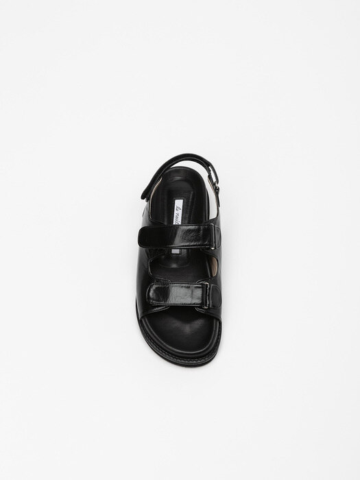 Batel Footbed Sandals in Wrinkled Black