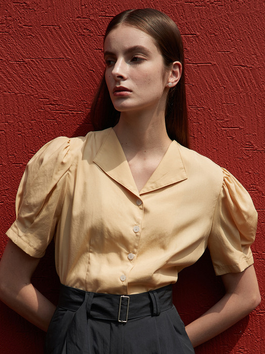 amr1263 soft short sleeve blouse (yellow)