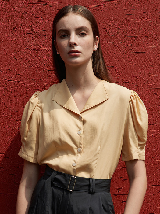 amr1263 soft short sleeve blouse (yellow)