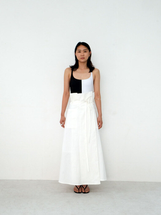 Highwaist wrap skirt white