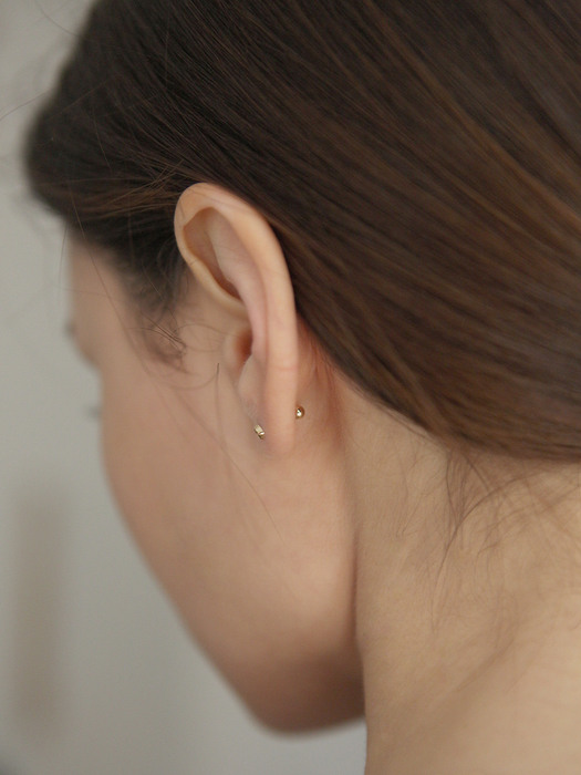 [순금58.8%]TKG_ 001 Hexagon Texture Piercing 14k골드귀걸이