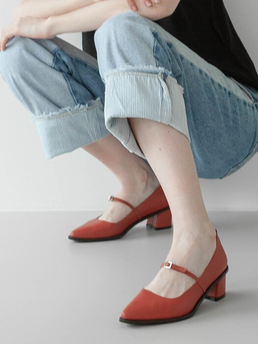 [리퍼브][230]Mrc003 Strap Pumps (Rose)