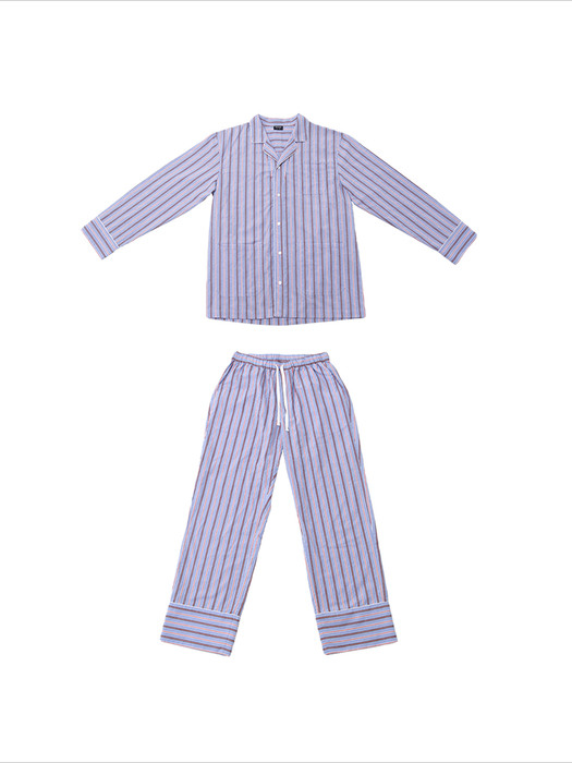 Blue Stripe Pajama Set-up