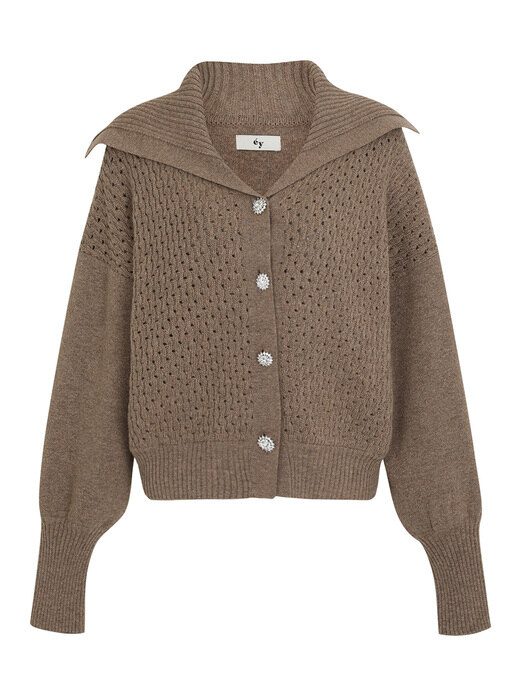 SAILOR COLLAR CARDIGAN_BROWN (EEOO3CDR01W)