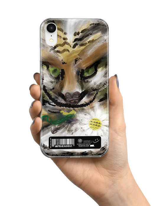 case_527_Tiger with flowers M_clear case