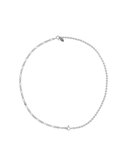 [Silver 925] Two-Way Figaro & Ball Chain Necklace