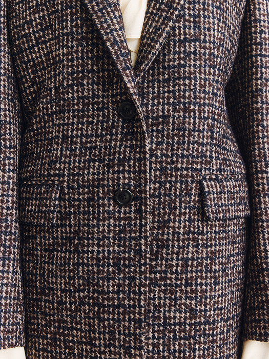 DIANE BROWN CHECK SINGLE BREASTED JACKET