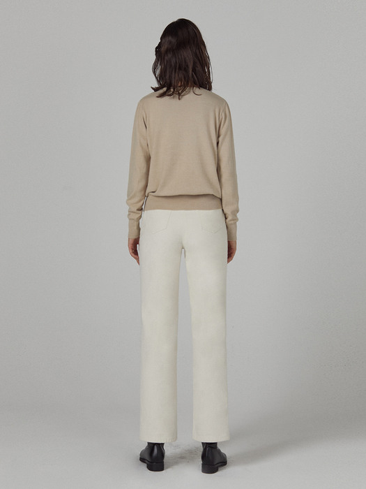 straight cotton pants_IVORY