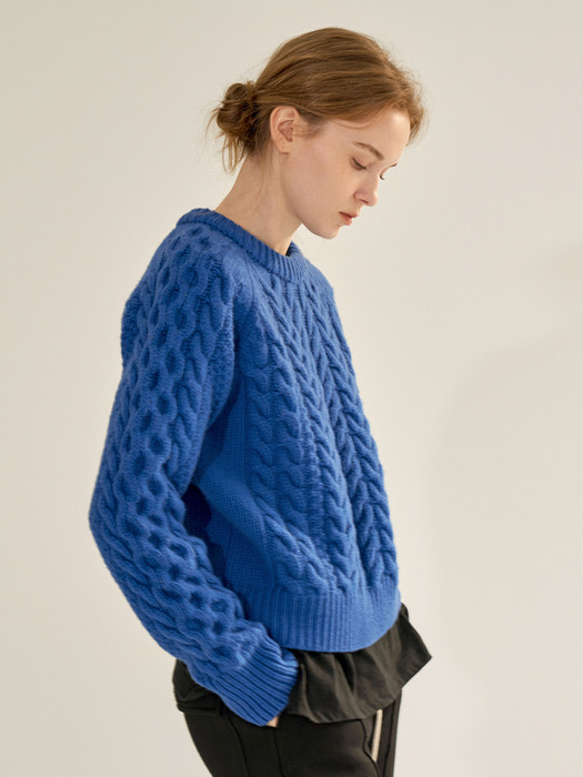 Vintage color knit (Blue)