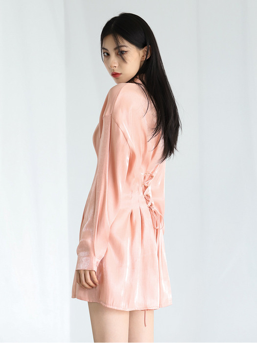 SHINE SLIM ONEPIECE PEACHPINK