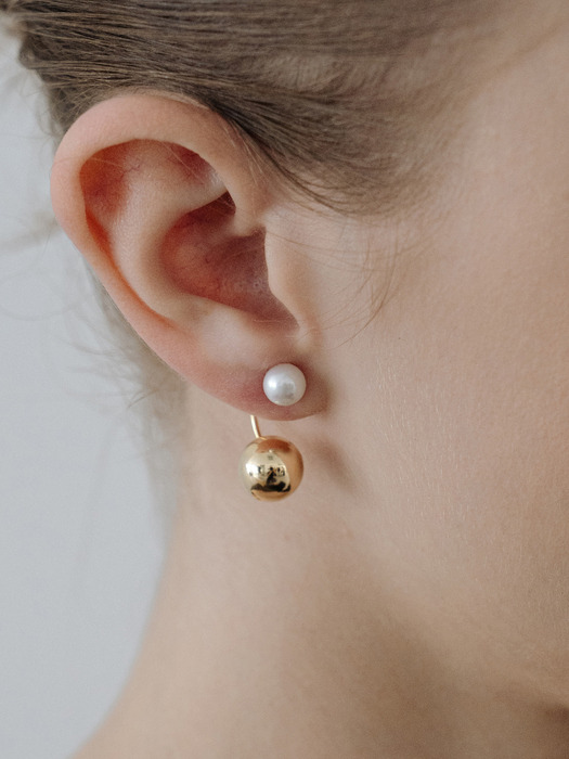 [Silver925] CR015 2 way pearl earrings