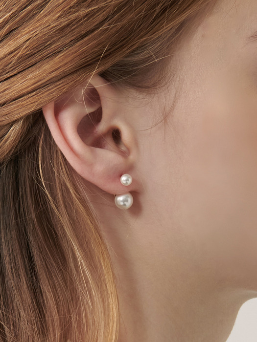 [Silver925] CR015 2 way pearl earrings