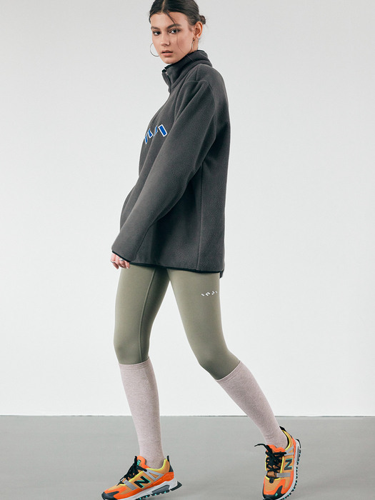 INJIACTIVE HALF-ZIP FLEECE 차콜