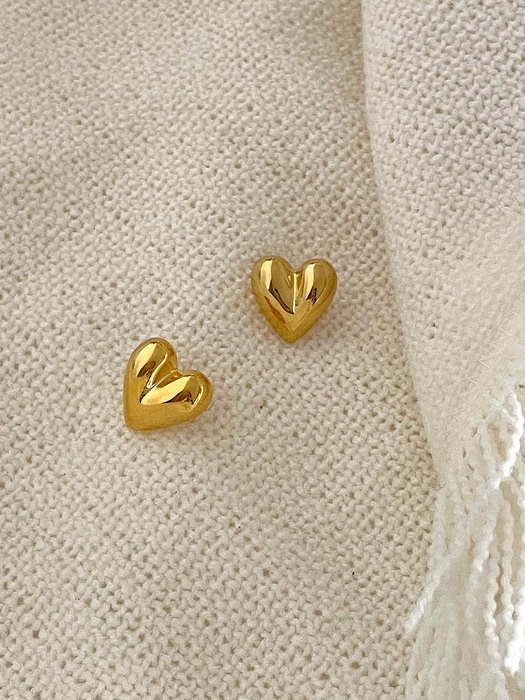 [silver925] heart half earring - gold
