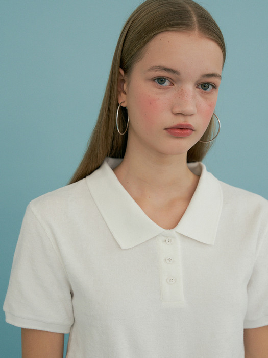 of terry collar top_ivory