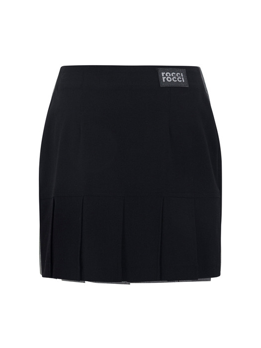 Pleats Wrap Skirt [BLACK]