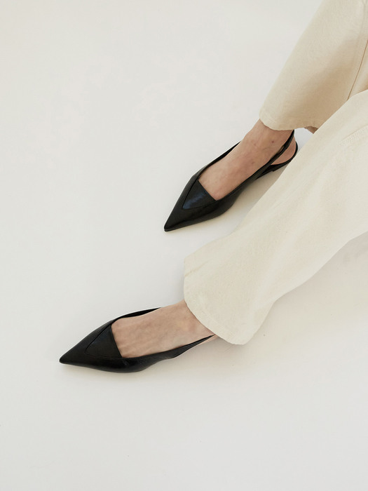 Nana Slingback Flats Leather Black