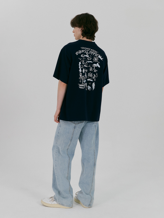 UNISEX JOURNEY HAND DRAWING T-SHIRT BLUE NAVY_M_UDTS2B124N2
