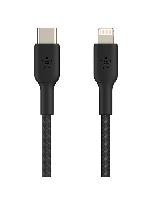 벨킨 부스트업 브레이디드 USB C to 라이트닝 고속 충전 패브릭 케이블 2M CAA004bt2M