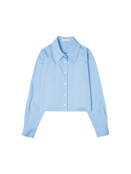 SITP5058 essential crop shirt_Sky blue