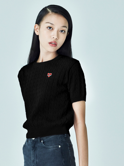 [WOMENS EDITION] NOMANTIC SUMMER CABLE 1/2 KNIT BLACK