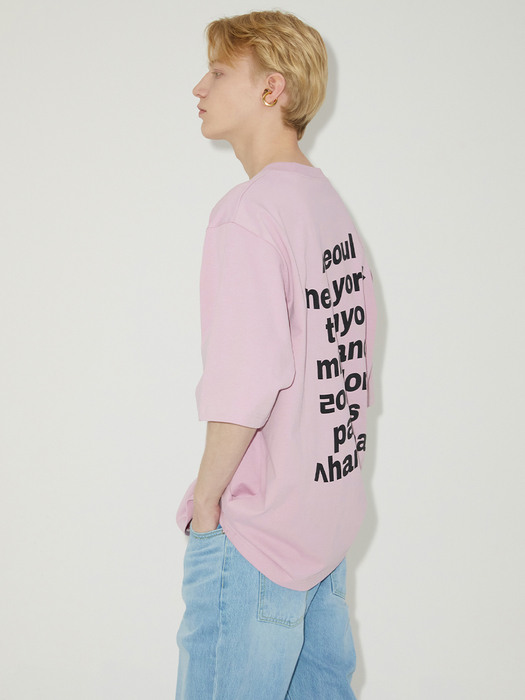 LOVE CITY LOGO T SHIRT PINK