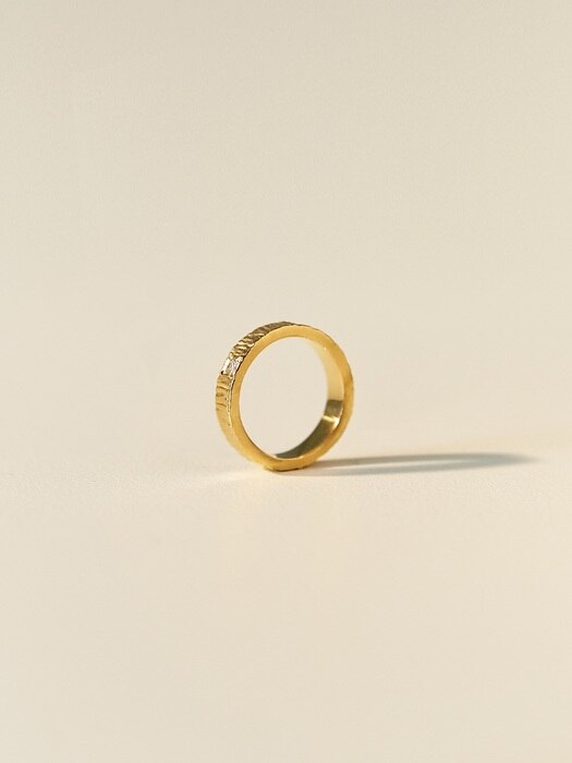 square gold tree ring(3mm/4mm)(UNISEX)