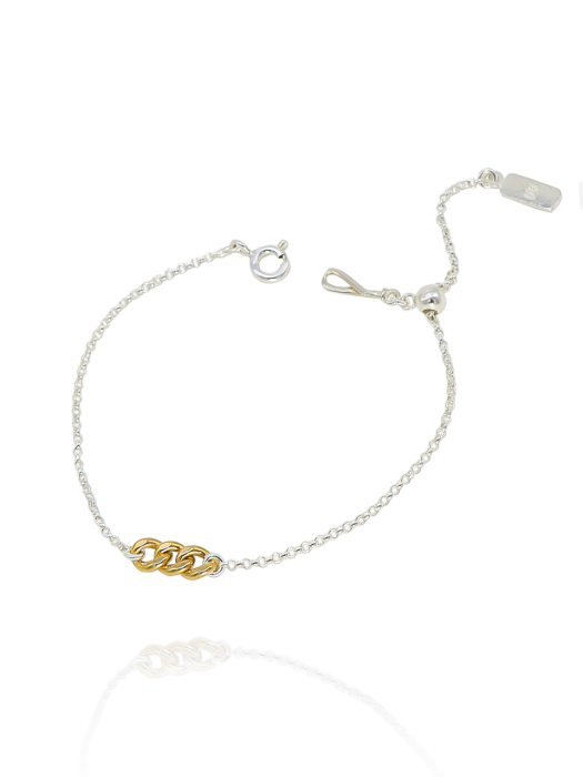 Two-tone Point Chain Silver anklet Iak40 [Silver]