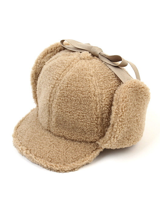 Muji Beige Fleece Earflap Cap 귀달이모자