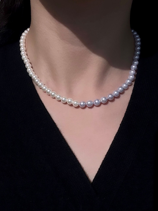 Mystic Pearl Necklace (Silver925) 미스틱 퍼플 진주 실버 목걸이