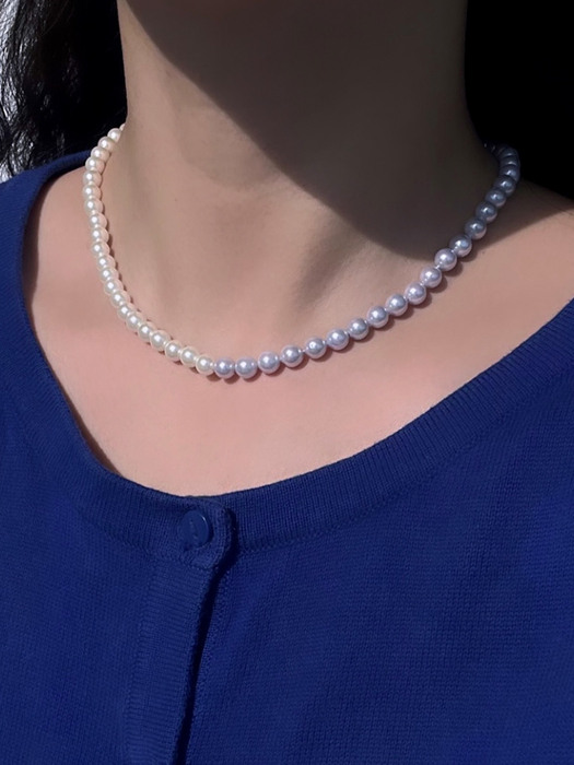 Mystic Pearl Necklace (Silver925) 미스틱 퍼플 진주 실버 목걸이