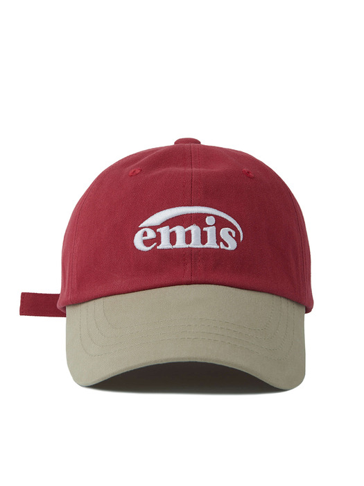 NEW LOGO MIX BALL CAP-BEIGE/RED