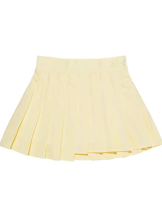 LOVEFORTY UNBALNCED PLEATED SKIRT YELLOW