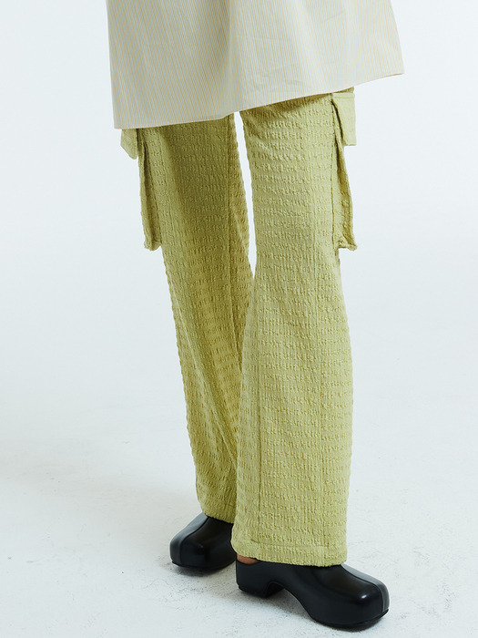 Crochet cargo pants / Lime