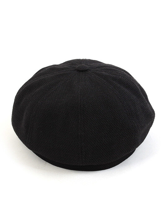 Linen Black Round Beret 베레모