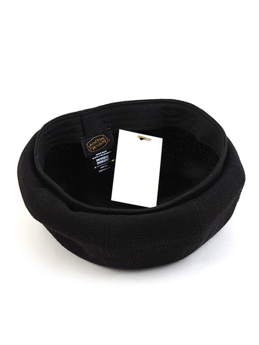 Linen Black Round Beret 베레모