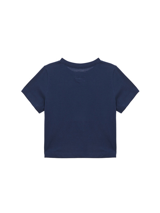 MATIN EMBROIDERY LOGO CROP TOP IN NAVY