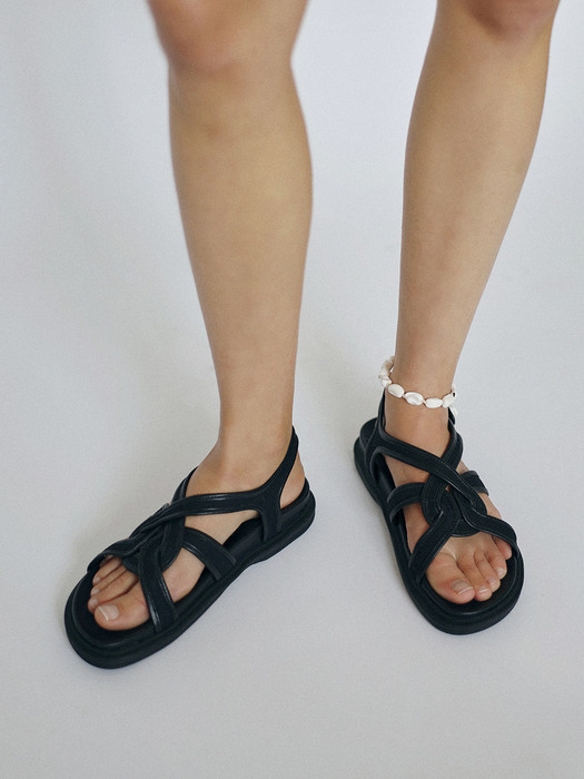 [단독]MANON Loop strappy platform sandal - 4colors 루프 위빙 스트랩 플랫폼 샌들