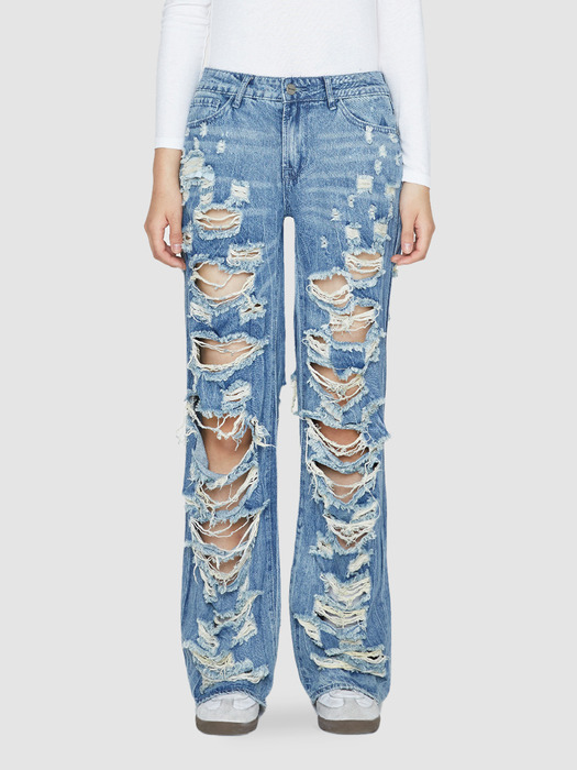 HEAVY IRREGULAR RIPOFF JEANS