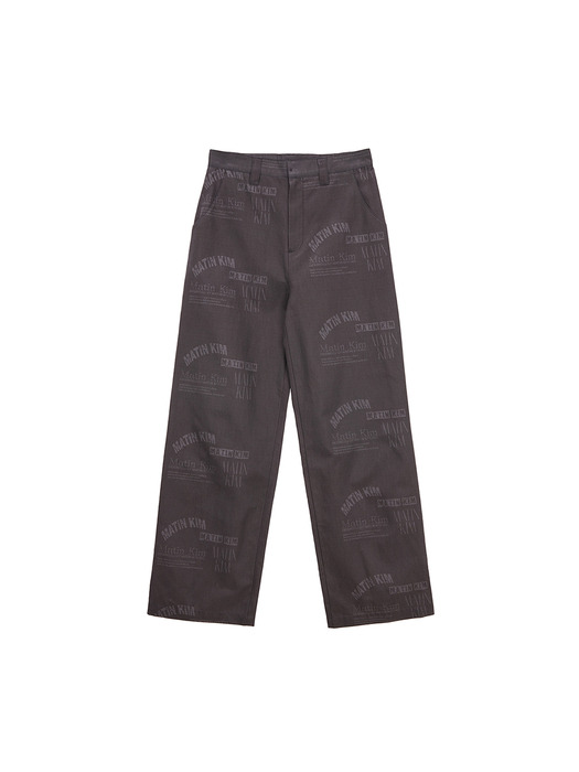 LOGO STAMP COTTON PANTS IN BLACK