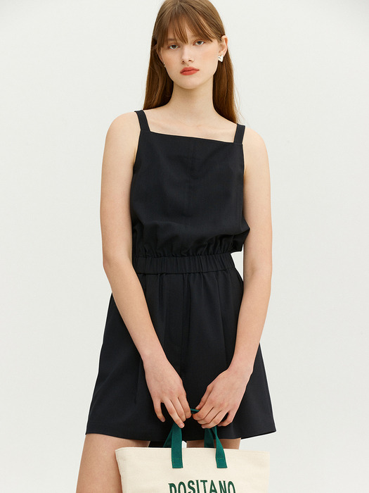 MATERA Backless banding jumpsuit (Black)