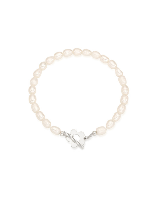 [silver925]blossom pearl toggle bracelet