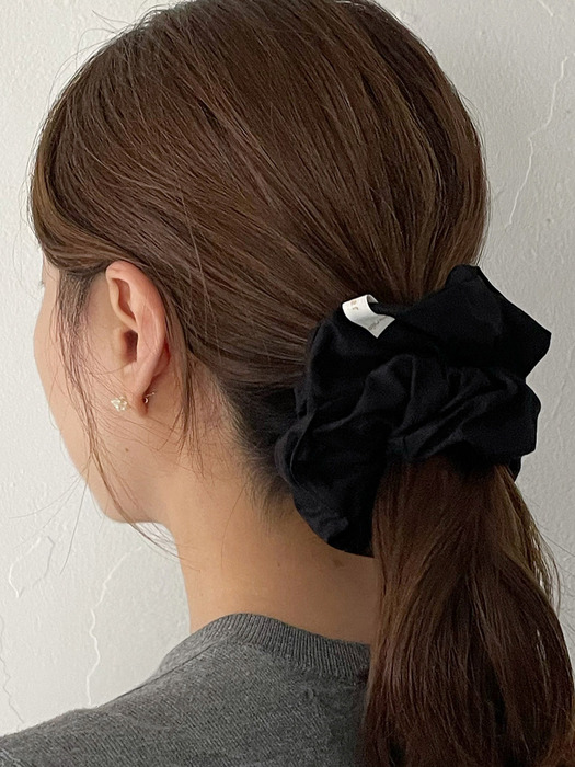 oar Vintage Shirt Scrunchie [Black] 빈티지 셔츠 스크런치 블랙