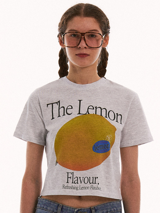 THE LEMON FLAVOUR CROP TEE (MELANGE)