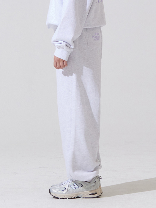 Back pocket embroidery jogger pants - whitemellange